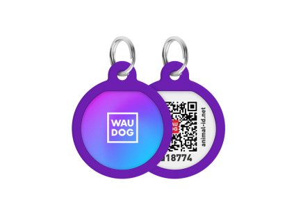 WAUDOG chytrá ID známka s QR tagem Gradient fialovo-růžová
