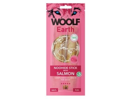 Woolf Earth Noohide Sticks with Salmon L 85 g