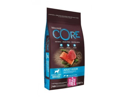 Wellness Dog Ocean losos a tunak 10+2kg poškozený obal
