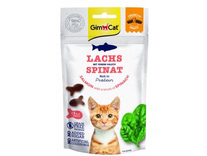 GimCat Crunchy Snacks Losos & Spenat 50g