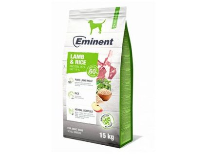 Eminent Dog Lamb Rice 15kg - poškozený obal
