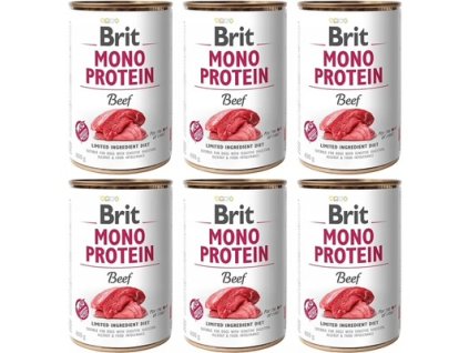 6xBrit Dog konz Mono Protein Beef 400g