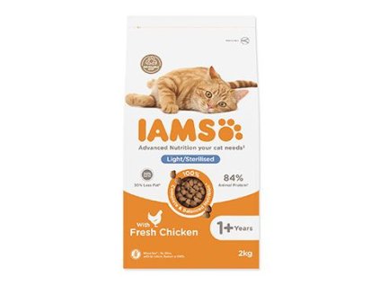 Iams Cat Adult Weight Control Chicken 2kg poškozený obal