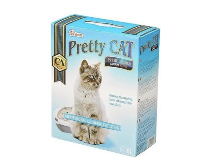 Pretty Cat Bentonite Premium Gold Active Carbon 6l poškozený obal