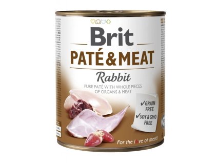 Brit Dog konz Paté & Meat Rabbit 800g - pomačkané