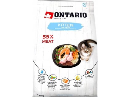 Ontario Kitten Salmon 2 kg Poškozený obal