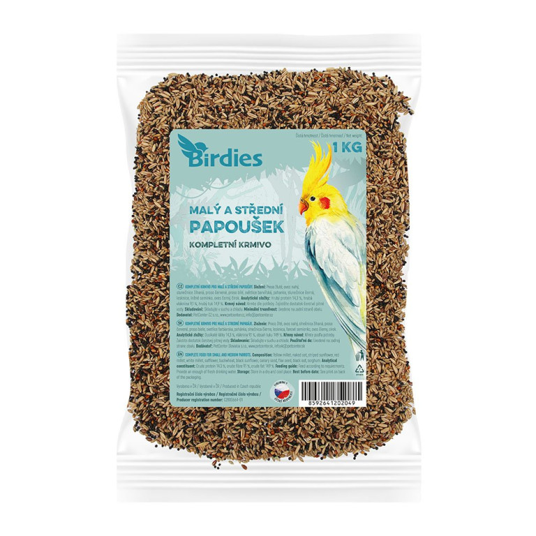 Birdies krmivo standard pro male a stredni papousky 1kg
