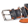 Obojek kožený Soft s cvočky - černý (27-36cm/1,5cm)