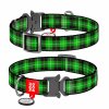 WAUDOG obojek nylonový Zelená kostka Fastex QR (33-49cm/2,5cm)