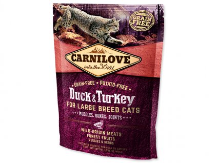 Carnilove Duck and Turkey Large Breed Cats – Muscles,Bones,Joints 400g