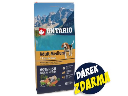 ONTARIO Adult Medium Fish & Rice 0,75 kg