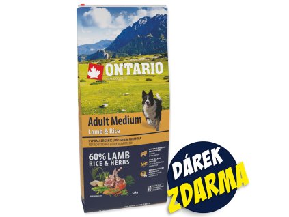 ONTARIO Adult Medium Lamb & Rice 0,75 kg