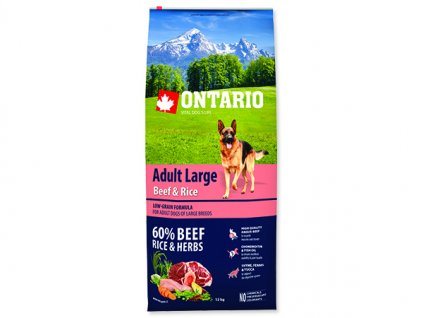 ONTARIO Adult Large Beef & Rice 12 kg