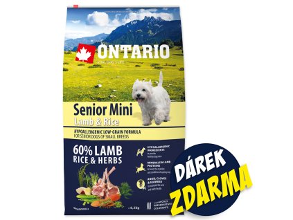ONTARIO Senior Mini Lamb & Rice 0,75 kg