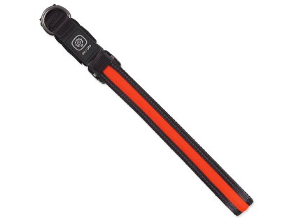 Obojek Dog Fantasy USB LED nylonový svítící oranžový