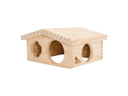 PetBuddy roubenka malá, přírodní domek, 20 x 17 x 11 cm, borové dřevo