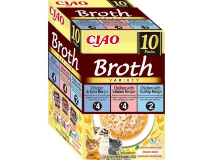 Inaba Ciao Broth kuře a ryba, hřebenatka multipack 10x 40 g