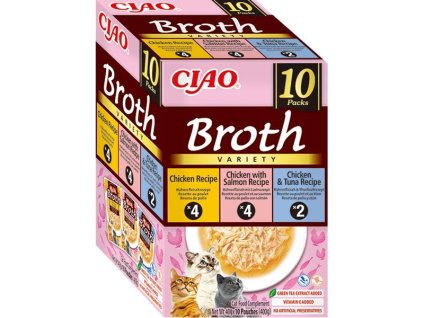 Inaba Ciao Broth kuře a ryba multipack 10x 40 g