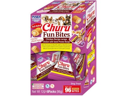 Inaba Churu Fun Bites dog snack kuře&batáty 96 g