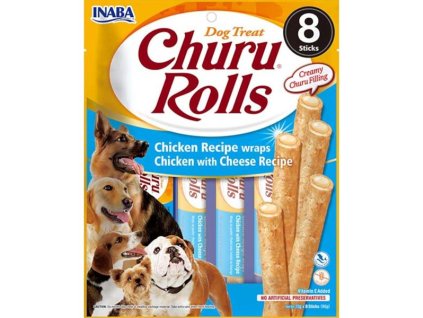 Inaba Churu Rolls dog snack kuře a sýr 8x 12g
