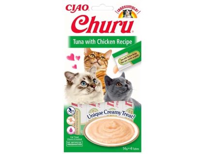 Inaba Churu cat snack Tuňák & Kuře 4x 14g
