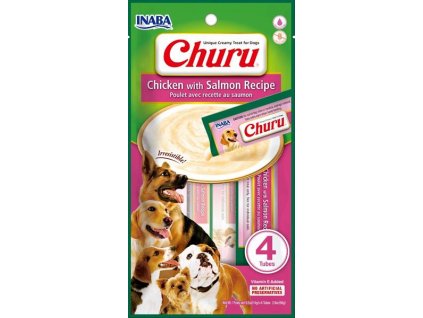 Inaba Churu dog snack kuře a losos 4x14 g