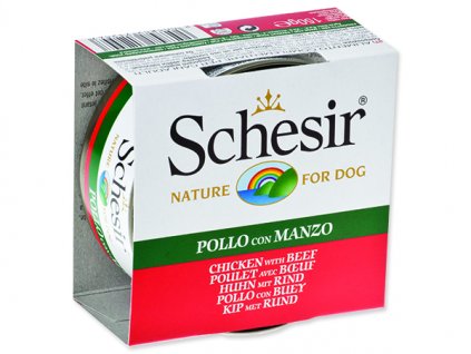 SCHESIR konzerva kuřecí + hovězí v želé 150g