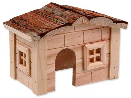 Domek SMALL ANIMALS dřevěný jednopatrový 20,5 x 14,5 x 12 cm