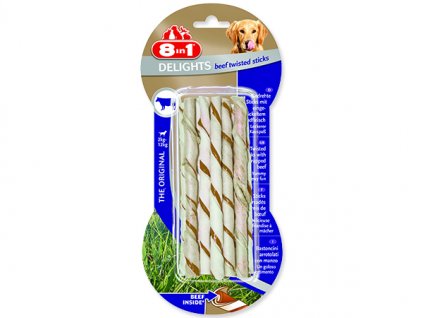 Tyčinky 8 in 1 Beef Delights kroucené žvýkací 55g