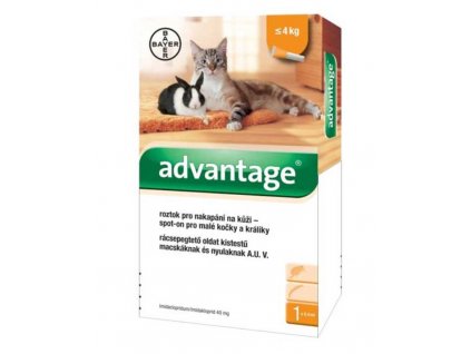 Advantage 40mg pro malé kočky a králíky, 1x 0,4ml do 4 kg