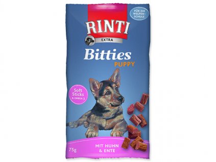 RINTI Extra Bitties Puppy kuře + kachna 75g