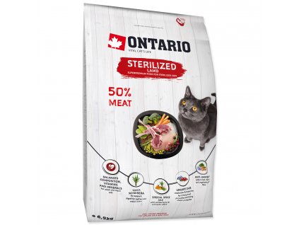 ONTARIO Cat Sterilised Lamb 6,5kg