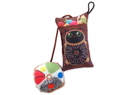 polštářek motiv kočka s catnipem 9 cm 