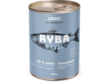 Louie konz. pro psy ryba s rýží 400 g