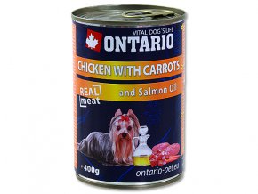 ONTARIO konzerva chicken, carrots, salmon oil 400g