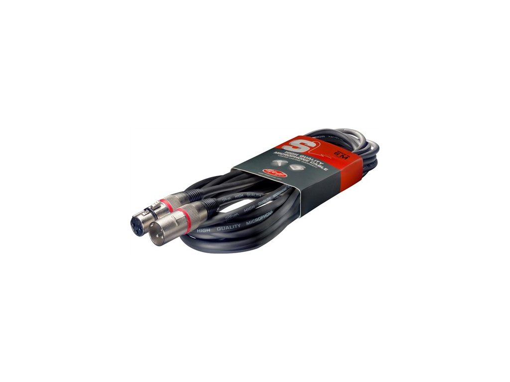 Stagg SMC6 RD, kabel mikrofonní XLR/XLR, 6m