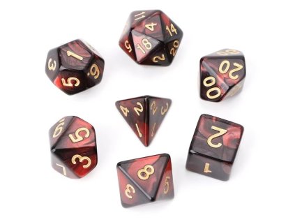 Sada kostek -  7 kusů - k4, k6, k8, 2x k10, k12, k20