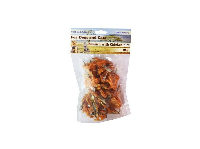 Pochoutka Rybičky omotané kuřecím masem 80g