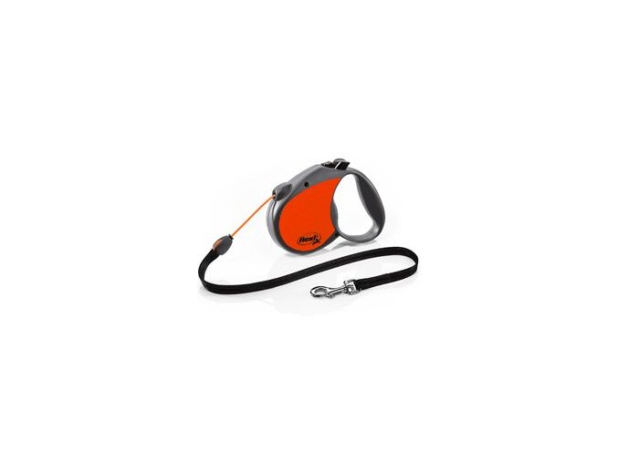 Vodítko FLEXI Neon Reflect Lanko M 5m/20kg oranžová