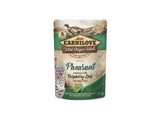 Carnilove Cat Pouch Pheasant & Raspberry Leaves 85g