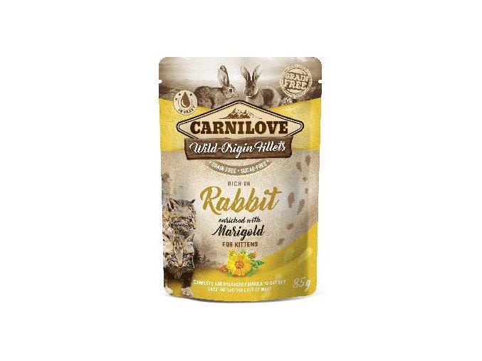 Carnilove Cat Pouch Kitten Rabbit & Marigold 85g