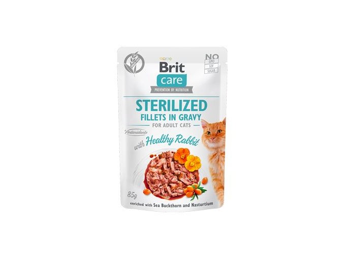 Brit Care Cat Fillets Gravy Steril Healthy Rabbit 85g