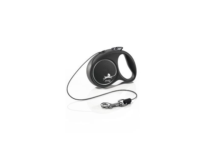 Vodítko FLEXI Black Design XS lanko 3m/8kg stříbrná