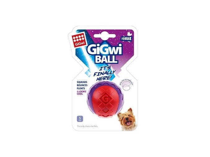 Hračka pes GiGwi Ball míček S červeno/purpurový