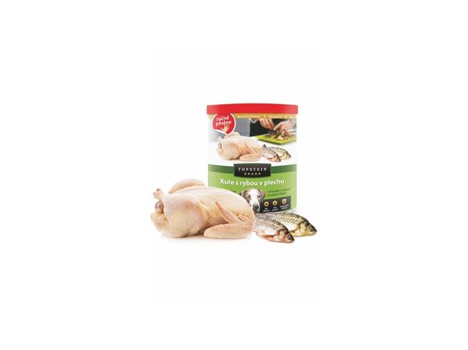 Topstein Kuře s rybou v plechu 800g