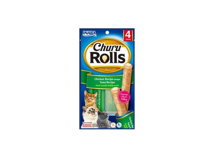 Churu Cat Rolls Chicken wraps&Tuna cream 4x10g