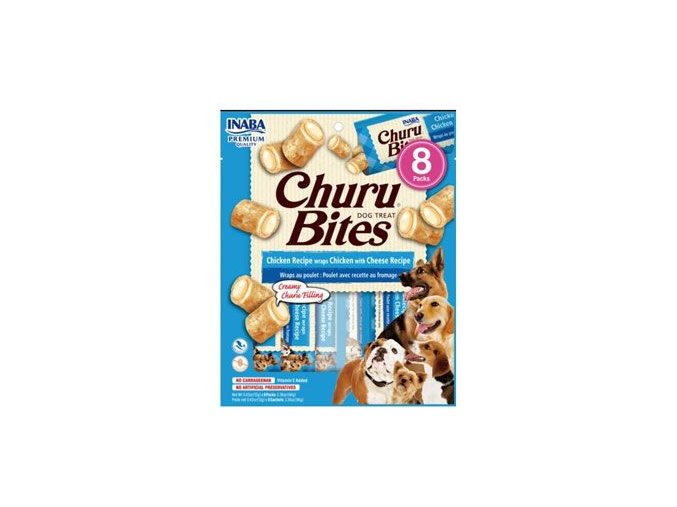 Churu Dog Bites Chicken wraps Chicken+Cheese 8x12g