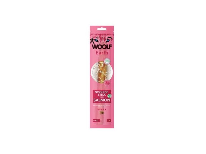 WOOLF pochoutka Earth NOOHIDE XL Stick with Salmon 85g