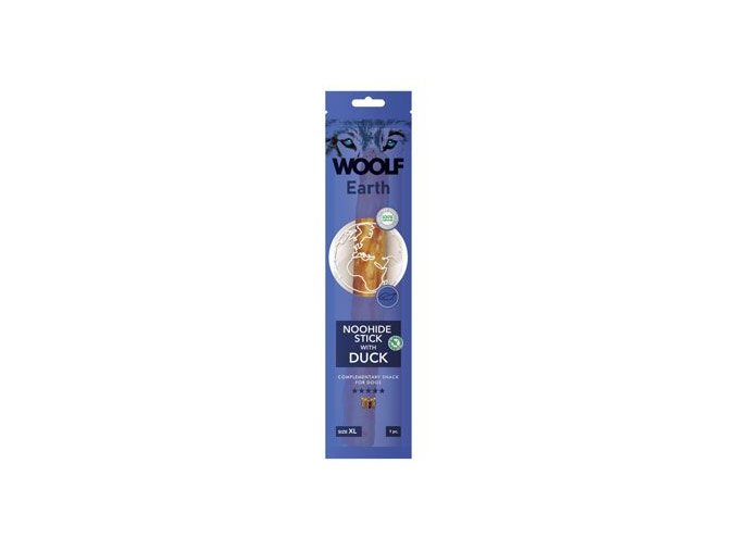 WOOLF pochoutka Earth NOOHIDE XL Stick with Duck 85g