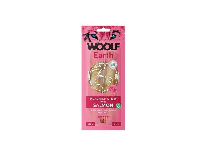 WOOLF pochoutka Earth NOOHIDE L Sticks with Salmon 85g